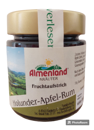 Bild von Fruchtaufstrich 150ml - Holunder-Apfel-Rum