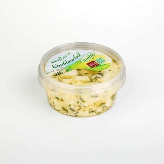 Bild von Schafkäse in Knoblauchöl